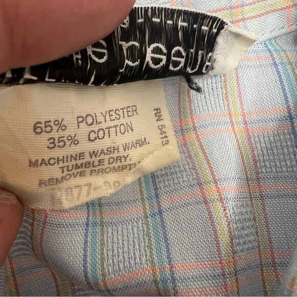 Vintage Carrie Beene plaid ruffle blouse sz 8 - Picture 3 of 6